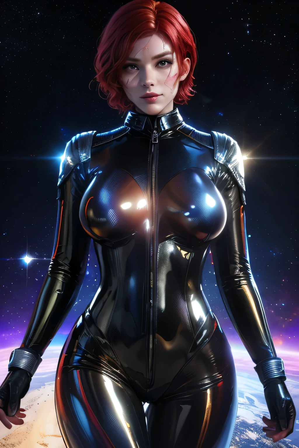 linda mulher, (((inspirada em "Nebula")), ((Autorretrato frontal)), 8k UHD, DSLR, grain of film, pintura fotorrealista Fujifilm XT3 arte midjourney, ((como Karen Gillan)), (NSFW:1.2).