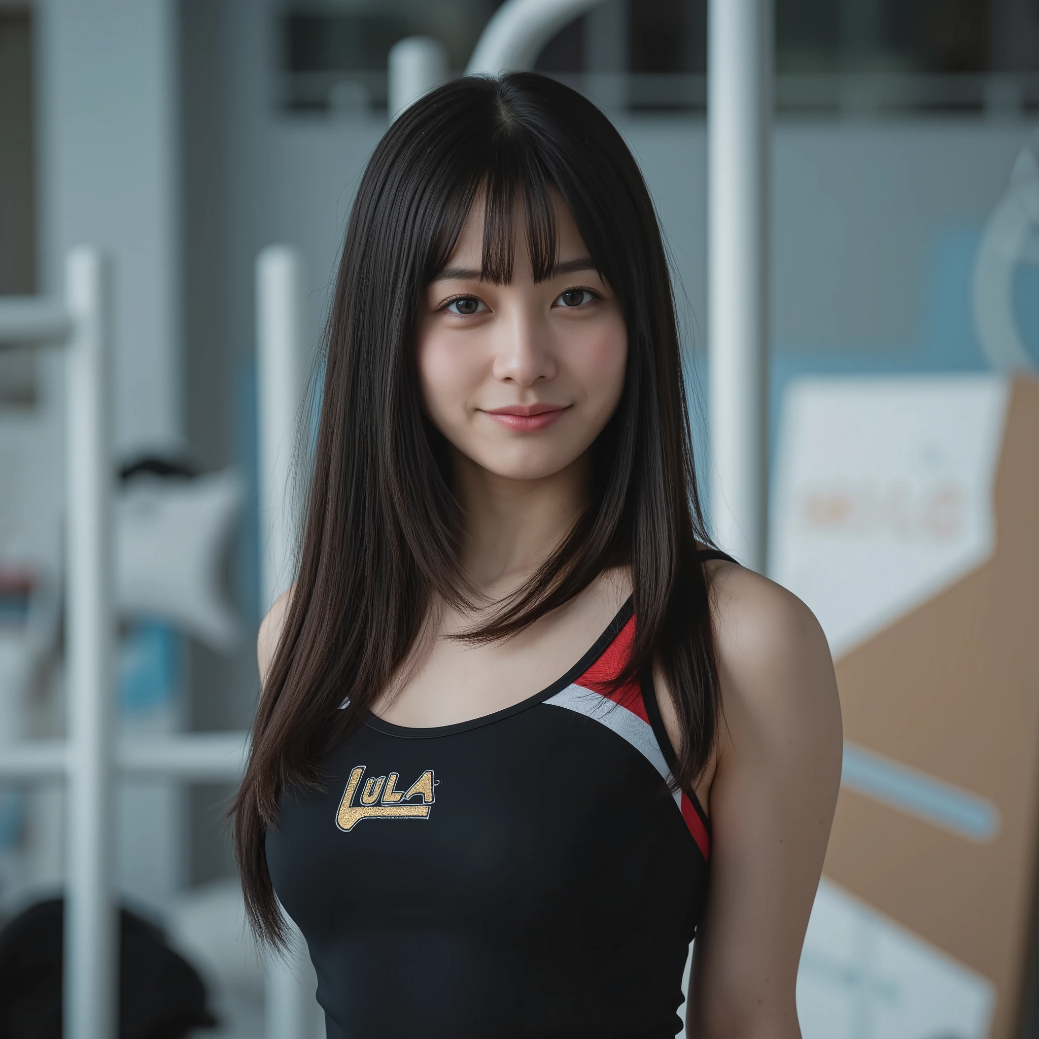 (mature adult woman wearing a leotard1By people),beautiful black hair,With bangs,(((super straight hair))),((long hair)), realistic person images in dark waters,Realism,best quality,mastepeice,top quality,Max Video Quality,highest resolution,FINE DETAILS,Beautiful detailed face,black eyes,((realistic skin)),detailed background,( Exact Upper Body),(perfect upper body),(upper body),((Realismのある肌)),(smiles),((((super big )))),((((famous manufacturers among the many athletes at the track and field stadium)))),(shorts that are wearing Lula),(((((Standing inside a track and field stadium))),((((Large breasts))),(((((that looks at me close to))))),(((((outdoor))))),(((((are seen wearing sports bras from))))),(((large size breasts))),((((Show me a beautiful belly button)))),((((highlight your upper body near the cherry blossom tree)))),