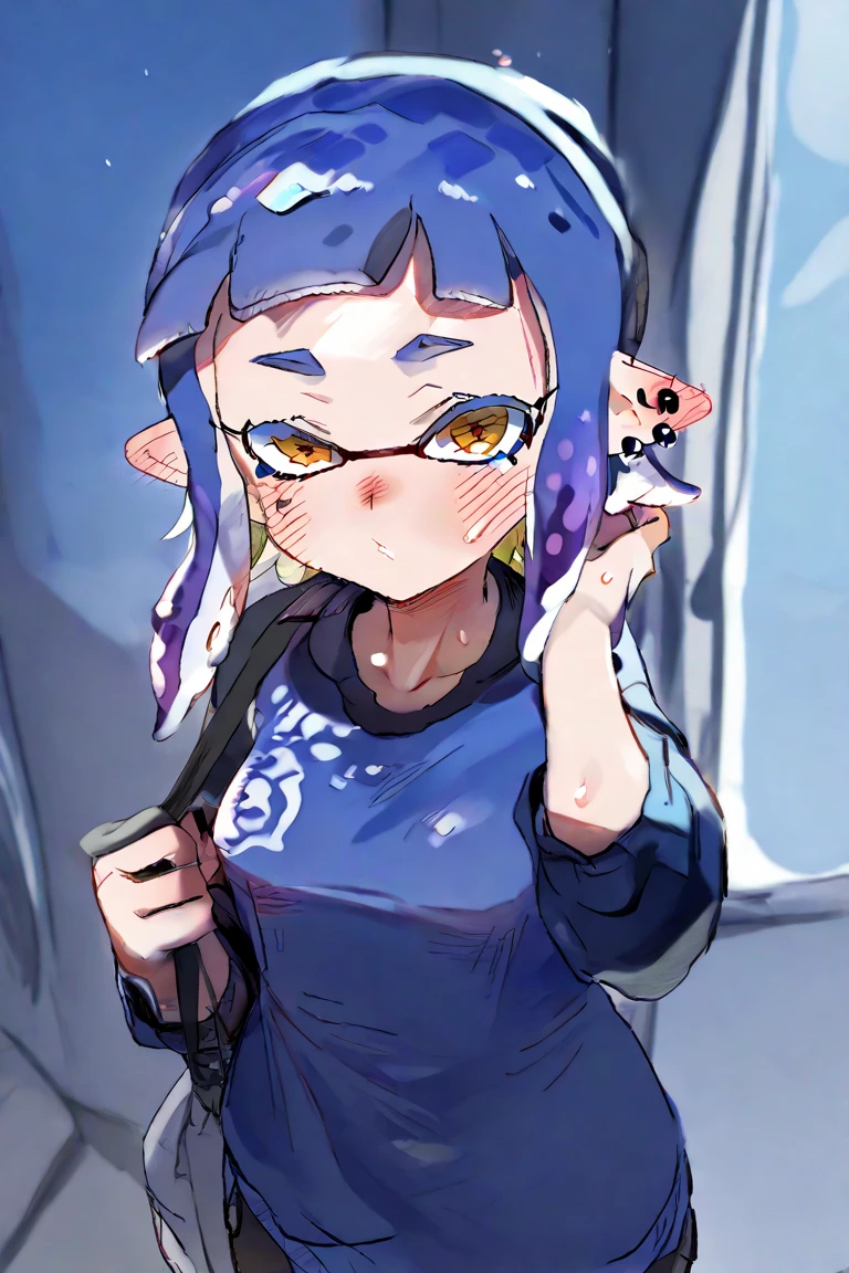 Splatoon,Small school swimsuit,Embarrassing,A lot of semen on my face,ika musume,Big Breasts,