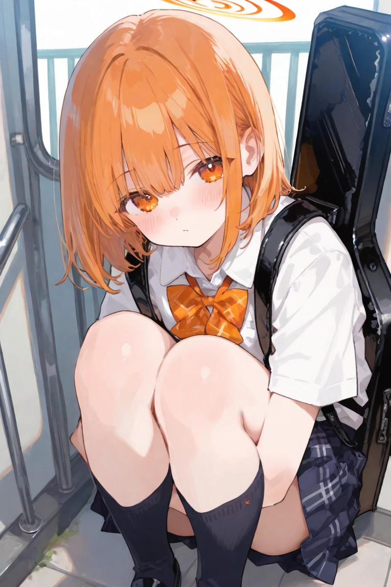 absurderes, solo, masterpiece、top-quality、Kobayashi,1 girl, white shirt, relised yellow tie, black office pants,short sleeves, bra, relised bra, white bra, office shoes, tired, flat chest, Highly detailed body lines, in a subway car, sitting, front view, night, spread legs, legs up, cameltoe, wet, shy, aroused, seductive smile, drunk, nude body,