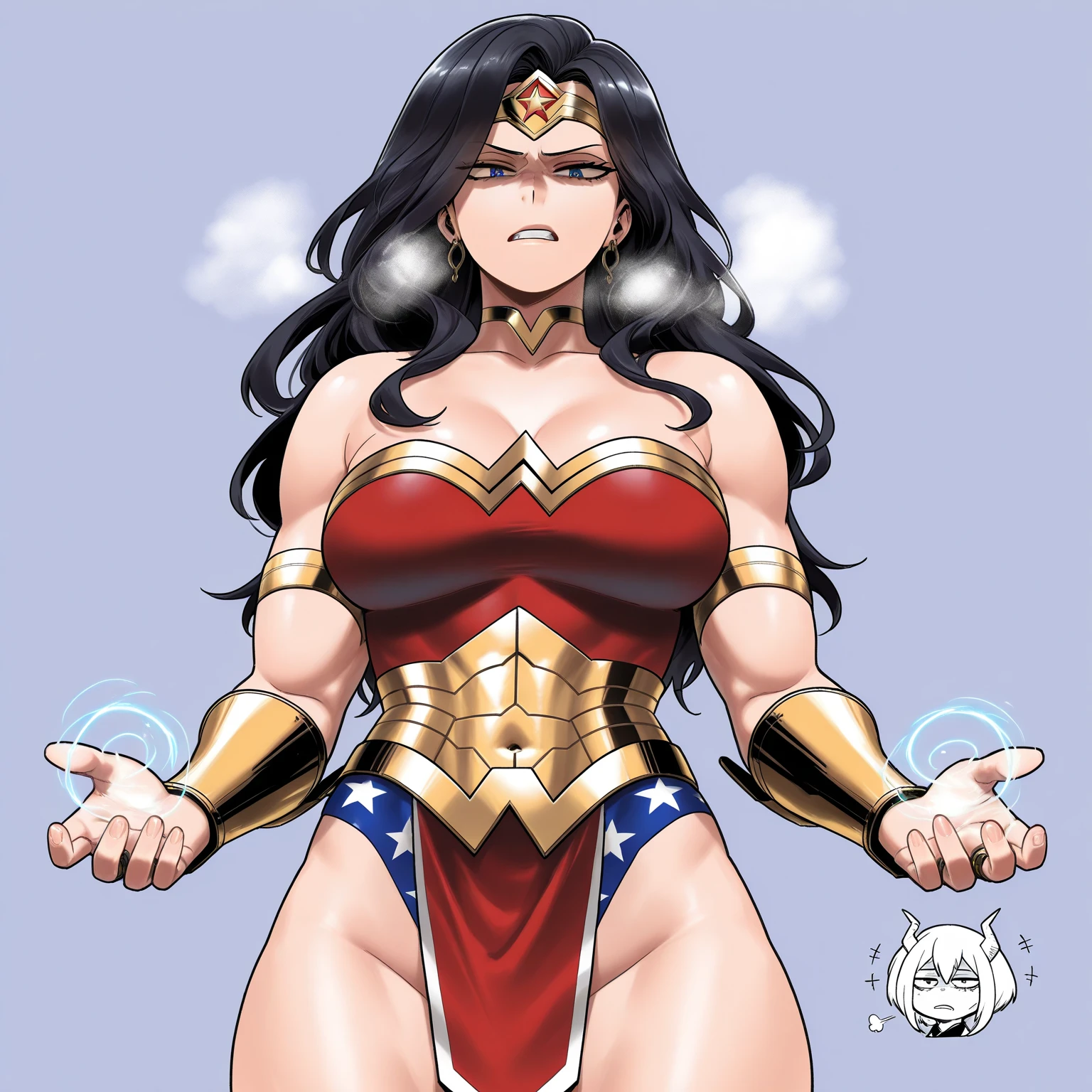 Absurd resolution, high resolution, (masterpiece:1.4), ultra-detailed, 1girl, shy, sexy squatting, sexual invite expression, simple background, thighs, hand between legs, have to pee, leg together, cute, heavy breathing, wonder woman, no pant, hip focus, struggling, masturbating, leaning forward, one eye closed, full body