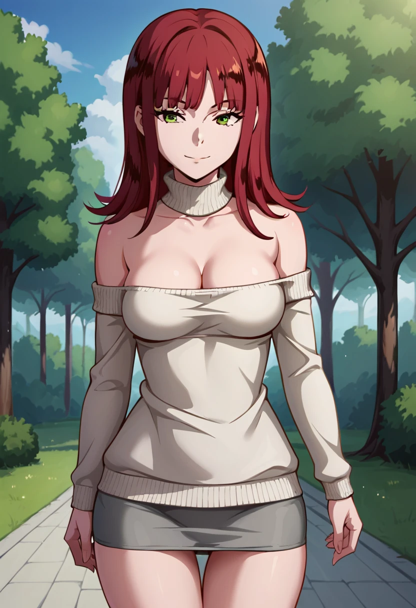 score_9, score_8_up, scscore_9, score_8_up, score_7_up, score_6_up, Iris Midgar, red hair, long hair, braid, red eyes, BREAK (masterpiece:1.2), best quality, high resolution, (detailed eyes:1.3), perfect lighting, (perfect hands, perfect anatomy), large breasts, stocking, 1girl, grass, solo, barefoot, sitting, breasts, mountain, sunset, dress, bare_shoulders, outdoors, looking_at_viewer, off_shoulder, field, sky, lake, collarbone, mountainous_horizon, indian_style, twilight, tree, black_dress, large_breasts, scenery, feet, off-shoulder_dress, rock, hollow eyes, red eyes, looking at viewer. heavy breathing, embarrassed, blush face, steaming face,

