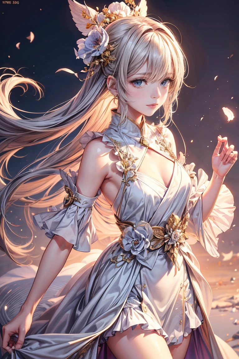 1female，gorgeous belly-dancer in jewelry-dress, shiny_gold_jewels_with_flower_shape_diamonds，（Background with：white marble castle with golden ornates）(DANCEING_POSE:1.5)， She has long dark hair，see bakc over shoulder, PERFORMING_DANCING_RITUAL,（masterpiece），（Very detailed CG unity 8K wallpaper），best qualtiy，cinmatic lighting，detailed back ground，beatiful detailed perfect symmetrical eyes，Bright pupils，green eyes，Snow-whiteskin，Redlip（Very fine and beautiful），（Beautiful and detailed eye description）(((SEDUCTIVE DACING POSE:1.5))) ((Seductive gaze:1,3)，ultra - detailed，masterpiece，looking at camera，A high resolution，ultra - detailed，revealing breasts，Bare genitalia， Bulge，legs are open，Raised sexy，（Wearing：Transparent white hanfu golden ornates, gold jewels，）
