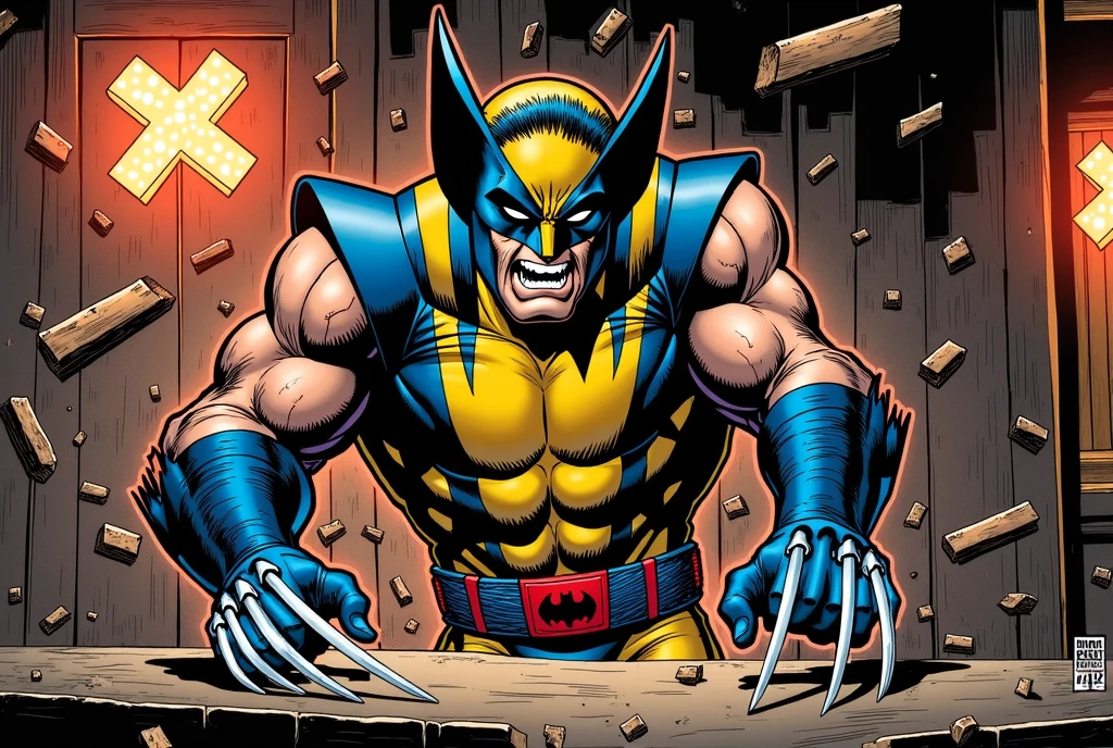 cartoon screenshot in (rcrumb:1.3) style, upper body pose, frumpy costume,
Wolverine in a superhero movie scene, Downtown skyscraper rooftop
<lora:RCrumb_Style_XL_LyCoris_v1.5.2:1.1>