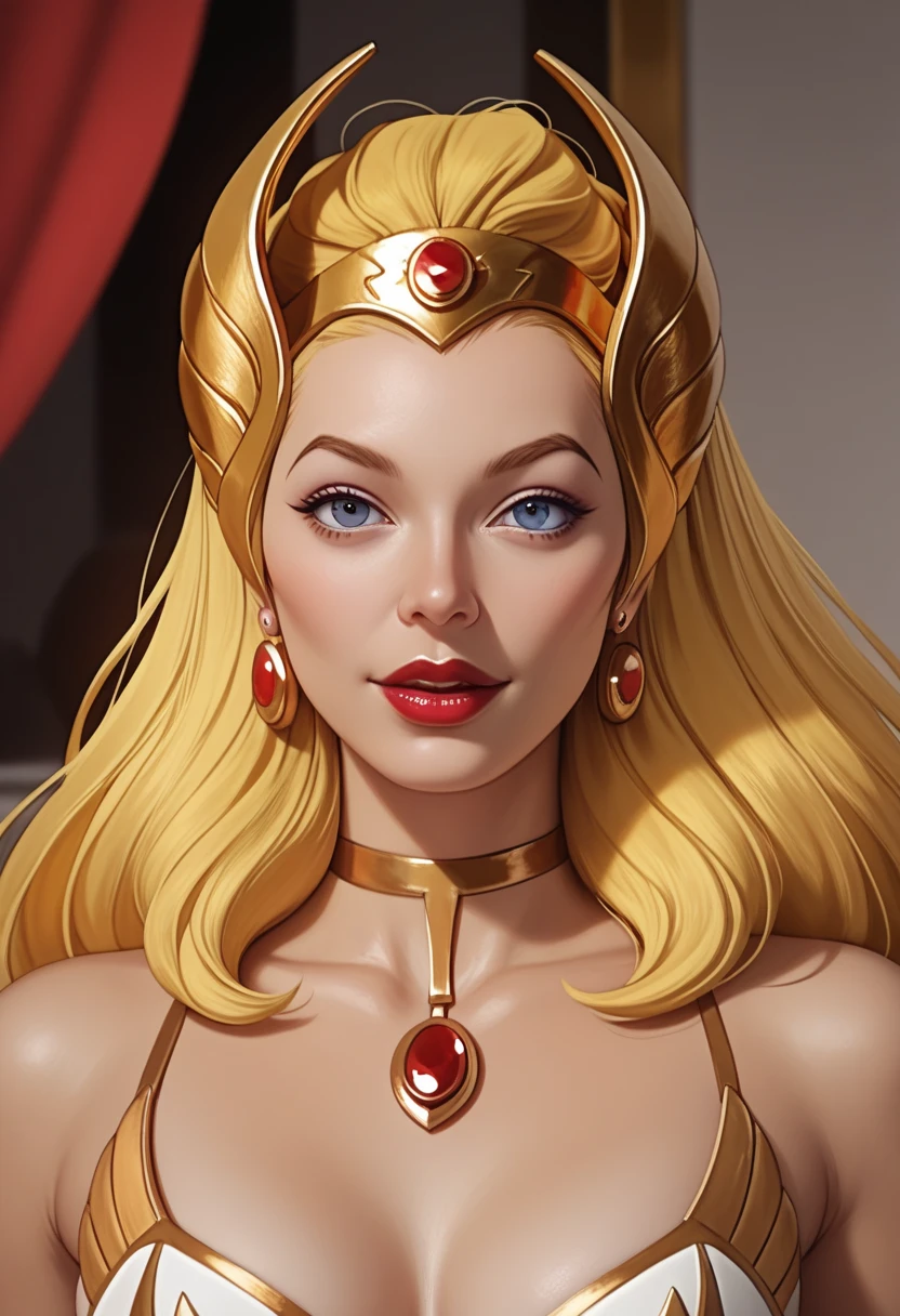 <lora:quiron_SheRa_V2_lora:0.8>,sheraquiron,long_blonde_hair BREAK [SEP],
golden_tiara BREAK [SEP],
white_mini_dress BREAK [SEP],
revealed_cleavage,exposed_medium_breasts,navel,colarbone,covered_nipples:1.2) BREAK [SEP],
(ambient_lighting:1.1),(ultra_realistic,32k,RAW_photo:1.1),(high_detailed_skin:1.1),8k_uhd,dslr BREAK [SEP],
high_quality,film_grain BREAK [SEP],
full_shot,looking_at_viewer_seductively,flirty_smile,naughty_face,simple_background,(insanely_detailed,best_quality,masterpiece,photorealistic:1.3),