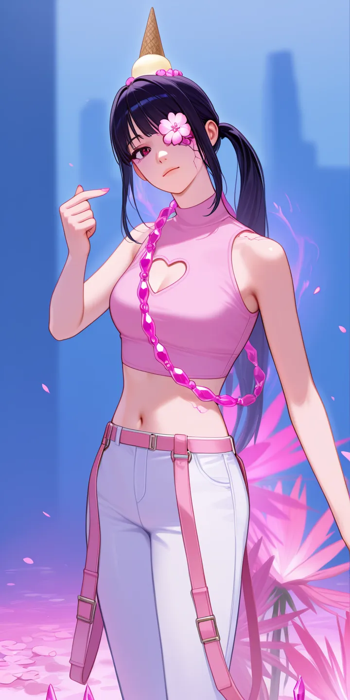 succubus possessed cheerleader, demon tail, seductive smile, c cup , with black small demon horns, bun hairstyle, wearing necklace,
