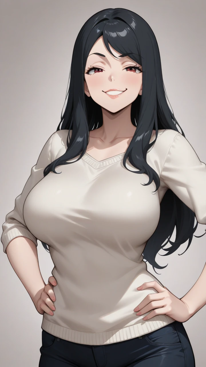 Expressiveh, egirlthot, chibiIcon, , score_9, score_8_up, score_8, (top quality,8k wallpaper),(masterpiece,best quality:1.2), ((source_anime, anime)), 1girl, , , ((black hair, long hair, )), old, mother, milf, teacher , ,, white skin, makeup, , saggy breasts, amused eyes, amused smile, , , wide eyes, jealous, jealousy, very jealous, yandere, caring, teaching , professor, , , black eyebrows, , , , egirlthot, , obsessive, , black mascara, black eyeliner, blue eyes, , , Goth girl, egirlthot, , , big sister, , large eyes, beauty mark, , giggling, laughing, leaning , , athletic , long fingernails,s1z3d1ff_t4lk, taller girl, standing, legs straight, bent forwards, arched back, hands on knees, , [[from below]:0.5], pov, eye contact, chibi, icon, cartoon, big head, wide hips, wide torso, plump, big eyes, big belly, saggy breasts, bursting breasts, icon, avatar, close up, 