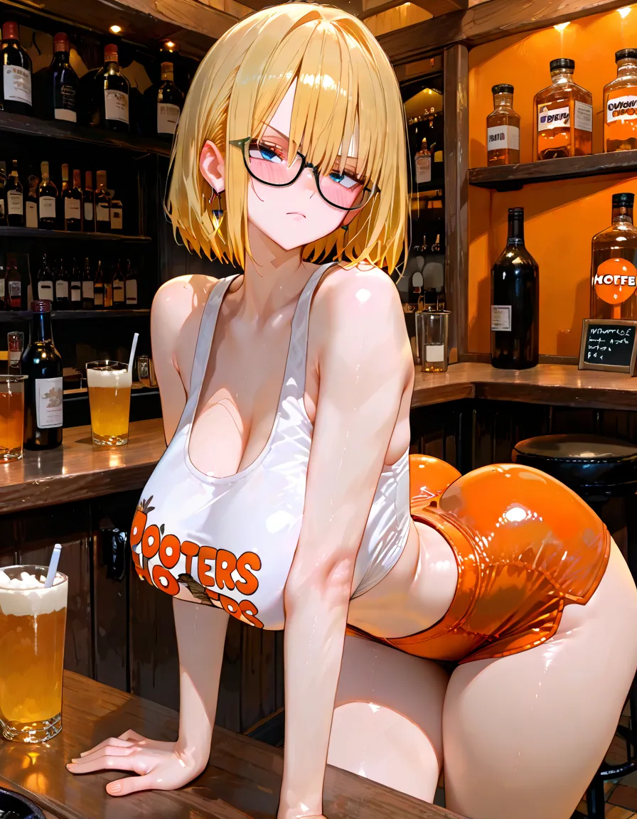 Young girl, Baby Face, fun, Happy, Sparkling eyes, Orange Hair, Big Ass, Widening anus, Huge saggy breasts, Sweaty T-shirt, Nipples, Thick legs, Pub, smile, Drunk, Red face, Anal finger, orgasm, shit, Sexual, Bottomless, lure, excited, transformation