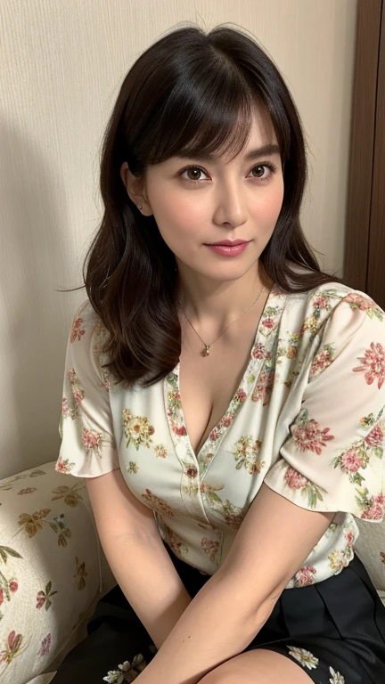 (Best Quality, 8k, 32k, Masterpiece, UHD:1.3), Photo of Attractive Japanese Woman, 1 Girl, (Big Boobs:1.2), (short wavy hair), Abs, Perfect Body, Ultra Detailed Face, Detailed Lips, Fine Eyes, double eyelids, pajamas, on the bed, (seductive), ((aroused:1.5))