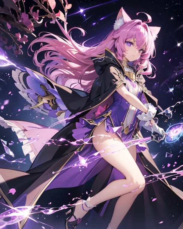 <lora:Granblue_Illustration_Style:1> gbstyle, perfect eyes, score_9, score_8_up, score_7_up, score_6_up, score_5_up, score_4_up, hd, (ultra hd quality details), 8K, 1girl, Lob (long bob), large_teardrop_breasts, Broad-shouldered body, dark eyes, Lavender hair, wizard, source_anime, Illustration, official artwork, anime style, wallpaper, official art