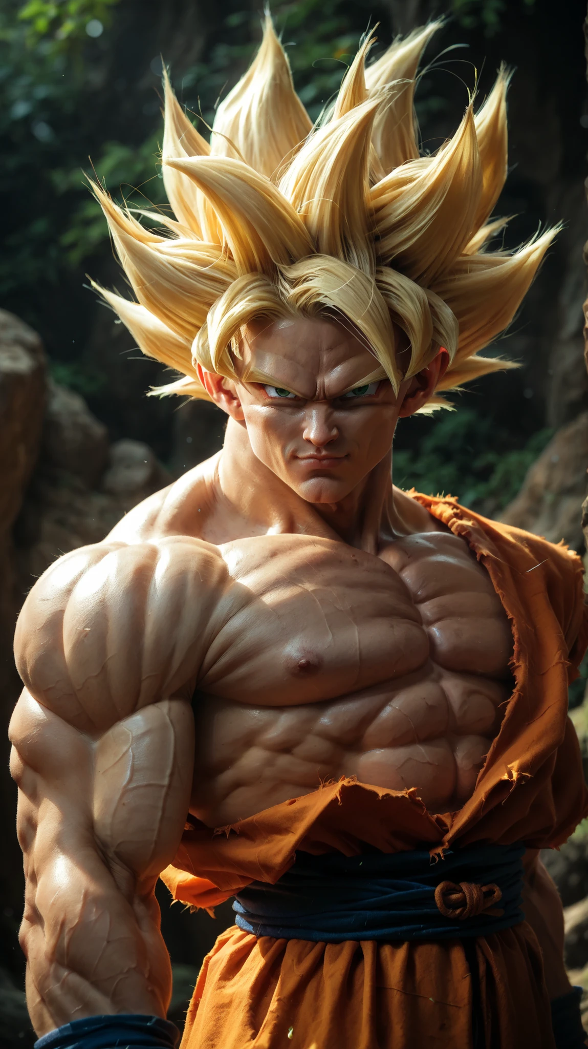 (score_9,score_8_up,score_7_up:1.3),rating_questionable,((Solo:1.0)),Goku ssj , blonde hair , green eyes