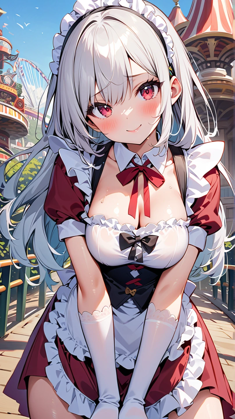 Dragon Maid、Big Breasts、Silver long hair、I'm serving you、Background mansion