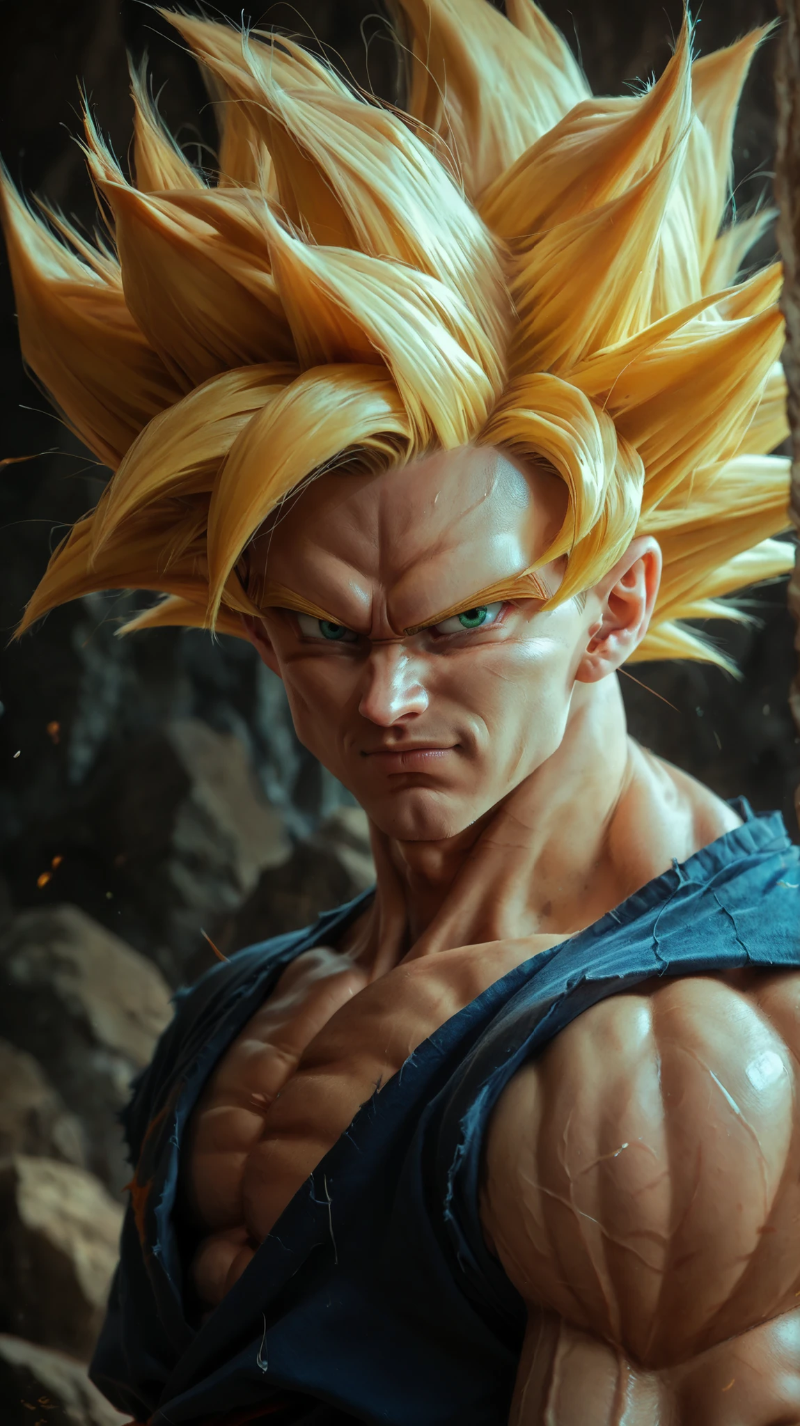(score_9,score_8_up,score_7_up:1.3),rating_questionable,((Solo:1.0)),Goku ssj , blonde hair , green eyes