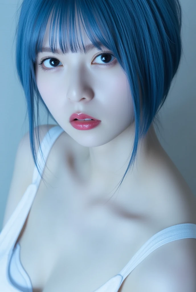 One Girl, (Naked Women:1.4), ((No underwear:1.4))、((Beautiful girl pushed down:1.3))、Beautiful Japanese actresses,((A beautiful face with precision:1.3))、((Face with bright make-up:1.4))、(RAW Photos, Highest quality), (Realistic, Realistic:1.4), (Tabletop), ((Bob cut with dyed blue hair:1.4))
Very delicate and beautiful, Very detailed, 2k wallpaper, wonderful, In detail, Very detailed CG Unity 8K 壁紙, Very detailedな, High resolution, 
Soft Light, Beautiful detailed girl, Very detailed目と顔, Beautiful and detailed nose, Beautiful attention to detail, Cinema Lighting, 
Midsummer highland scenery, Sunshine is shining, Green tree々, The sunlight is very bright,
Perfect Anatomy, Slender body, small, short hair, smile