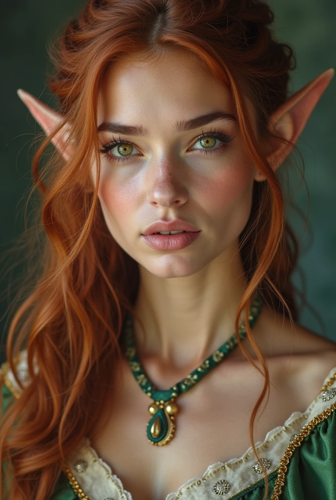 Blood elf woman, young adult, naked, breasts, beautiful, sexy, red hair, ultra realistic, lifelike, full body, no clothes, high fantasy, high elf