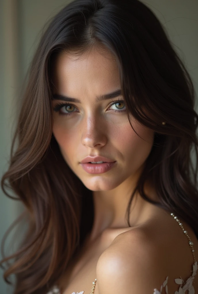 (Realista, high - resolution:1.3), 1 chica con un cuerpo perfecto, super fine face and eyes,Cabello largo, Camiseta sin mangas de colores aleatorios:1.2, Vaqueros cortos, teta grande,Exponer el escote, sentada en sillon, small nipples