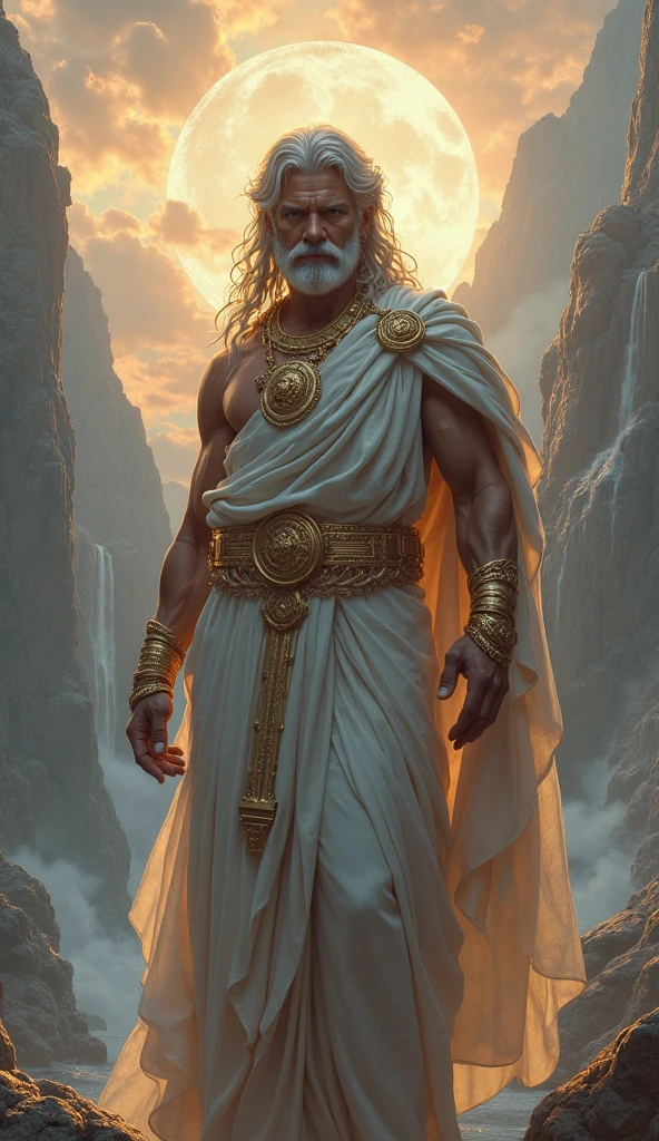 a half image with symbols representing zeus and hades