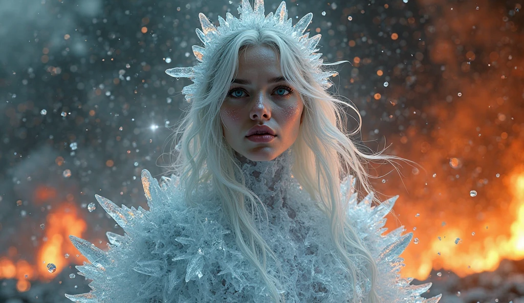 woman with blue eyes and white many large sowflakes in her hair, ice queen, white haired lady, 4k hd. snow white hair, goddess of winter, queen of winter, the ice queen, intense white hair, white haired, white witch, white-haired, white hair floating in air, lady with white hair, queen of ice and storm, 8k portrait photography, arafed woman with greyish blue mouth and with pale eyebrow painting and with many snowflakes in her white hair, 4k hd. snow white hair, face (Meryl Streep), (((smile wrinkles around her mouth))), ice queen, white haired lady, goddess of winter, (((arafed middle aged woman with white hair and blue eyes and blue lips, porose skin))), 8k hd. snow white hair, white haired lady, lady with white hair, white hair floating in air, lady silver hair, perfect white haired woman, silver hair lady, goddess of winter, white beautiful hair, flowing white hair, silver haired, curly white hair, cloud-like white hair, ((arafed 55 years old woman)), (((closed blue mouth))), (((closed blue mouth))), ((symmetrical dark light blue eyes woman)) (((perfectly symmetrical round light blue iris membrain, perfectly symmetrical round black pupils))) white hair woman with ice flowers in her hair and snowflake in her hair, white haired goddess, 55 years old woman, (closed mouth), ((symmetrical light blue eyes woman)), white hair woman with ice flowers in her hair and many larges snowflakes, white haired goddess, flowing white hair, white skin and long fiery hair, beautiful white hair woman, long white hair windy, white hair woman, white flowing hair, flowing white hair, white woman, woman with white hair, white haired woman, long flowing white hair, wild white hair, hyper realistic, photorealistic, KODAK, CANON