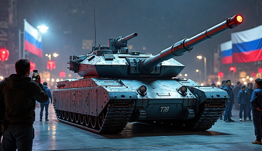 photographic, realistic, realism, cinematic photo, beautiful, (masterpiece:1.2), (best quality:1.2), perfect lighting, pov, cyberpunk 2077 game tank Armata â T-14, foreshortening, depth, colorful, 35mm photograph, film, bokeh, award-winning, professional, highly detailed, 8k, highly detailed