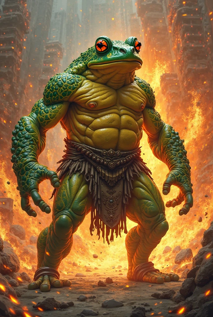 a highly detailed and colorful extraterrestrial frog shaman, amphibious creature, futuro-tribal design, bullywog, grung, beautiful yet alien appearance, frog-like facoal feature, non human appearance, vibrant colors, intricate tribal markings, glowing eyes, webbed fingers and toes, dynamic pose, cinematic lighting, volumetric fog, photorealistic, 8k, hyper detailed, masterpiece