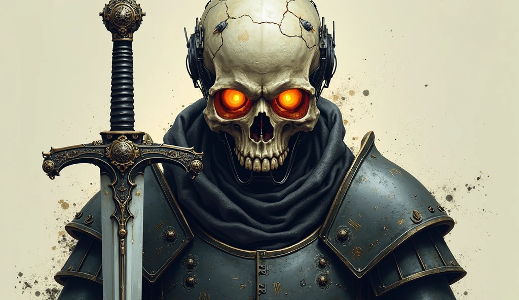 A talented tattooist designs a black and white skull head, wearing a pilot's helmet complete with reflective goggles, intricate detail shines through, chiaroscuro technique applied, the composition meticulously arranged in an octane render that has been making waves on Artstation, elegantly crafted in the style of a photorealistic concept piece, oil on canvas playing a major role, reminiscent of masters like Raphael and Caravaggio, signature touches