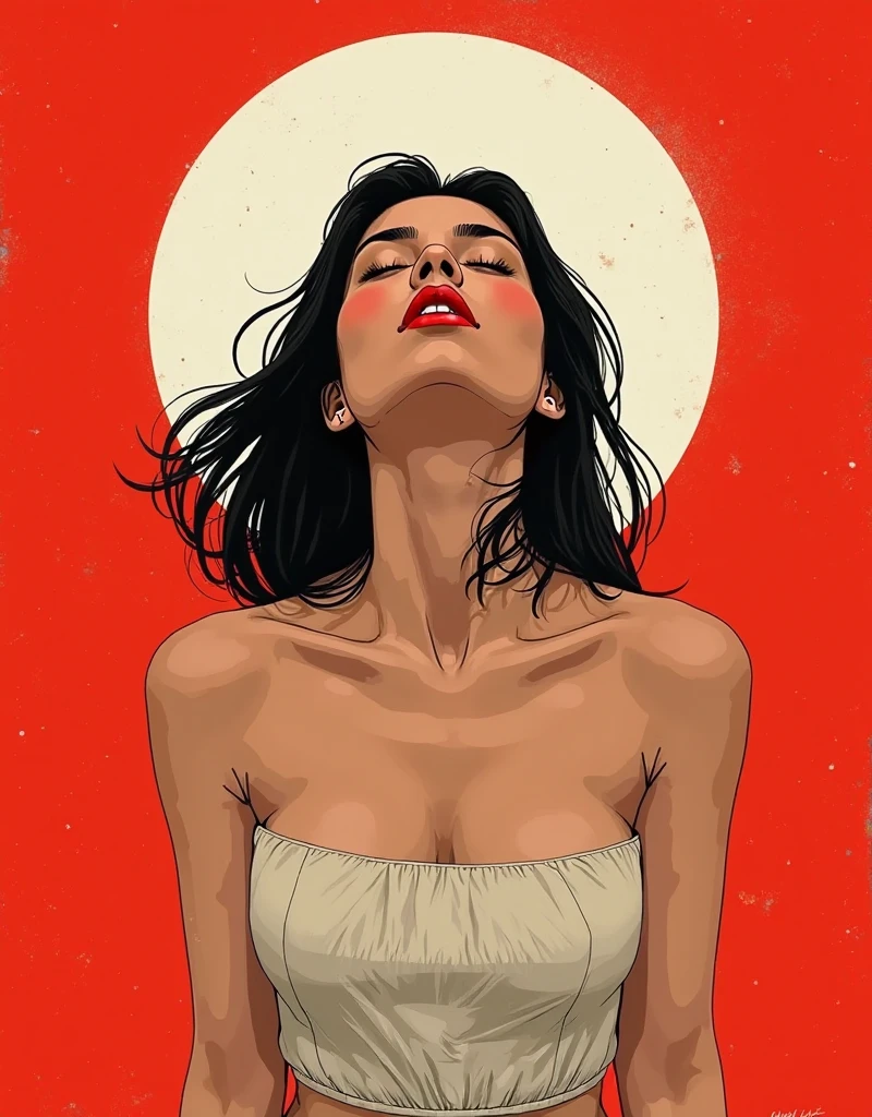 Tall hispanic woman with expressive hazel eyes and long wavy dark brown hair; warm olive skin; hourglass build; (full lips); ample bosom brown nipples; best quality; trending on artstation; dark room with complex volumetric lighting; strong shadows; artistic lighting; dynamic; energetic vibe; realistic skin; specular highlights; micro-textures; highly detailed hair; romantic; love; having sex; POV riding dick; normal cock in pussy; hands holding hips