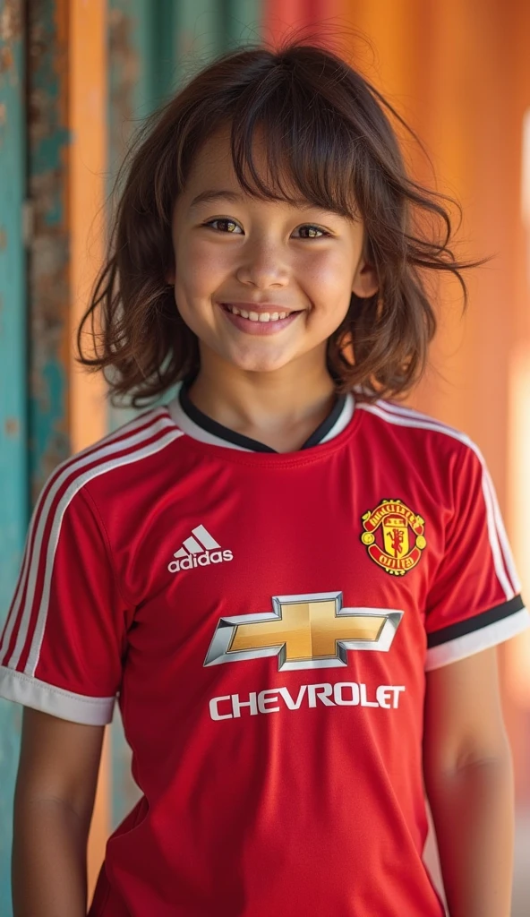 An innocent and cute eight-year-old girl with double ponytails, american girl, mini falda corta de red, girl smiling, style, wearing cute white stockings and mini skirt mesh, mesh mini skirt, embellished with animal hangings. beisball Stadium, Look into the camera