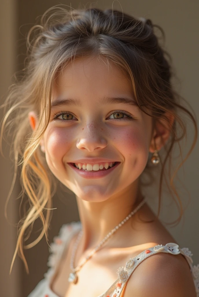 close-up of pretty Russian girl,((flat chests:1.35)), wear pretty clothes,outdoor, bokeh background, UHD, 32K, , astonishingly pretty,absolutely cute,cute smile,very adorable, absolutely stunning,