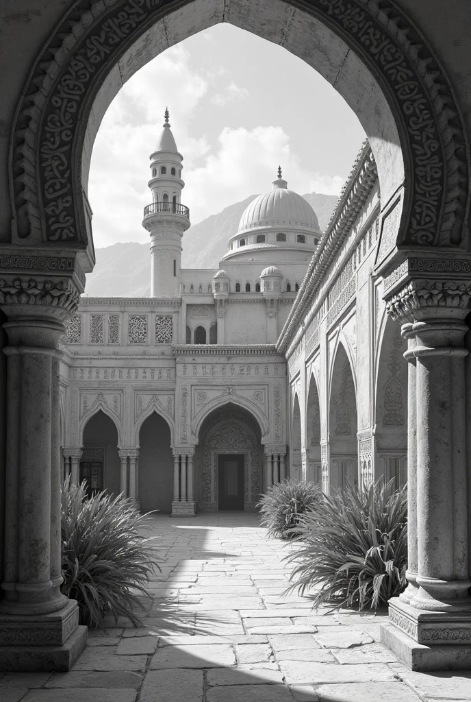 Black and white printing kadam rasul masjid ,malda distric