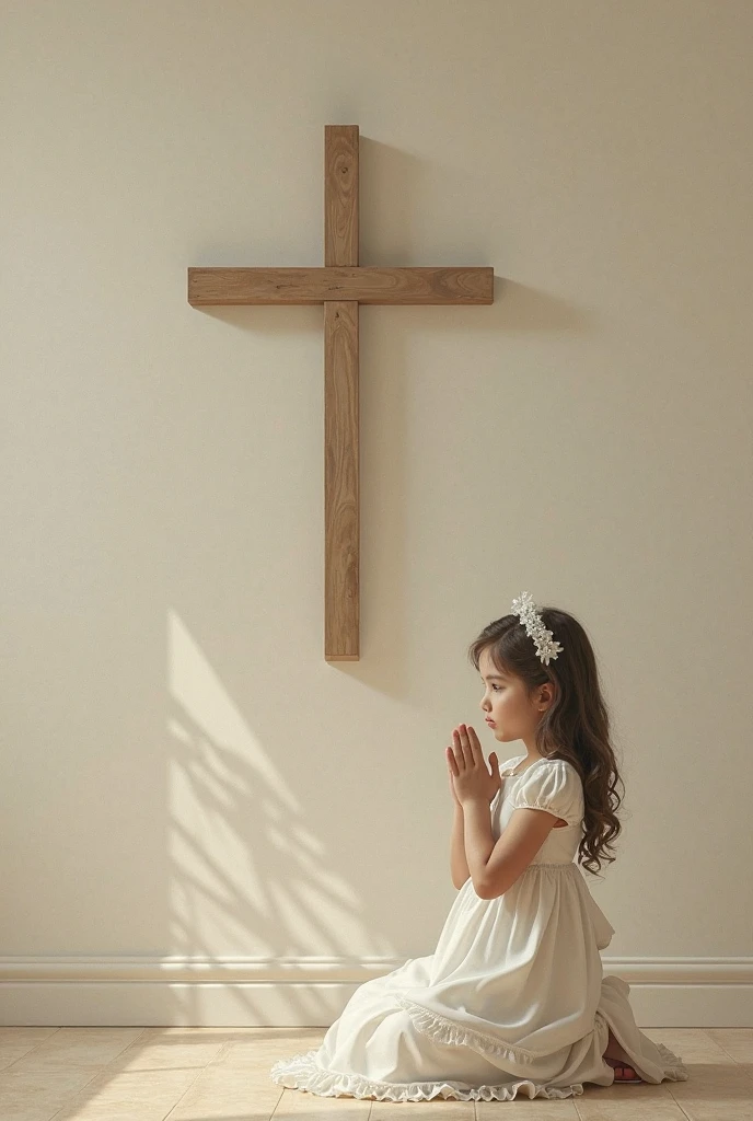 imagem de uma Russian blonde child girl , sentados em um trono, With a cross in his hand, CROSSES IN tHE WALL. , Fire And Damnation