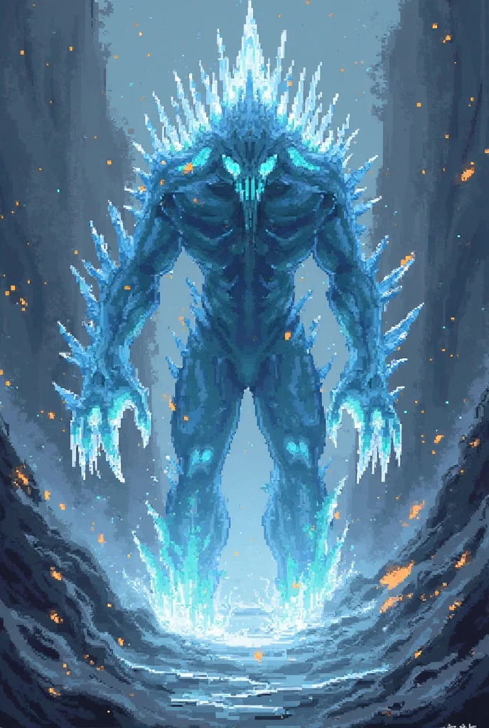 create an ice creature that was trapped in the depths of the sea and now freed itself