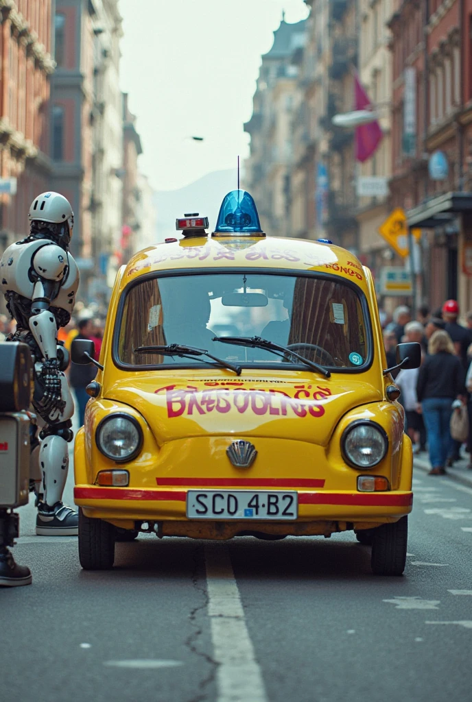Create an image of Yautjas in microbus, of City México.