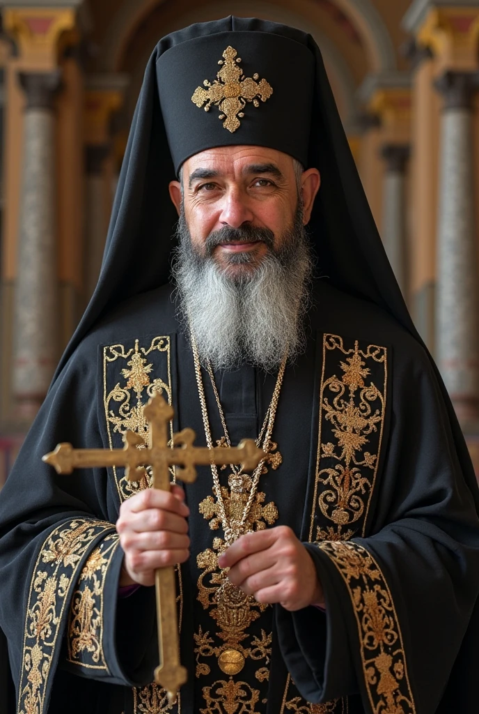an orthodox priest in a rortch church <lora:rortch:0.5>