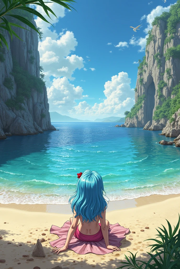 Highest quality、Highest quality、Masterpiece、girl((20-year-old、as soon as、Highest Bust、Medium Bust、Wide open chest、Red glowing eyes、Light Blue Hair、Disheveled Hair、Loincloth、thin、The best valley、Open chest、Full body view、NSFW((Upper body naked、Lower body naked))、On all fours、Completely naked、Leaning forward))、high quality、Beautiful Art、background((Ocean、Wave、beach、Palm tree、Nudist Beach、Ocean House))、flight、Flying Debris、Depth of text、movie、Visual Arts、Perfect Art、8K、Genuine、Special Angles