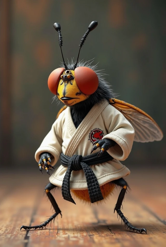A fly wearing a jiu-jitsu kimono 