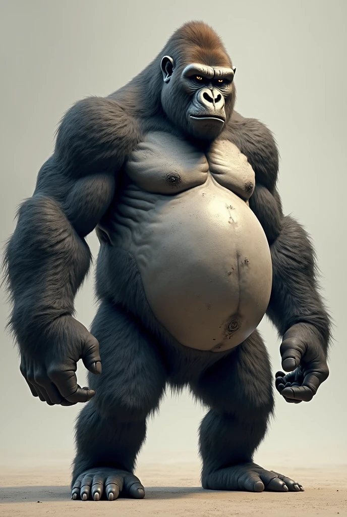 A person with different limbs that are : black wide cylinder body ,with head, that his face is overweight , that is dark and curly hair