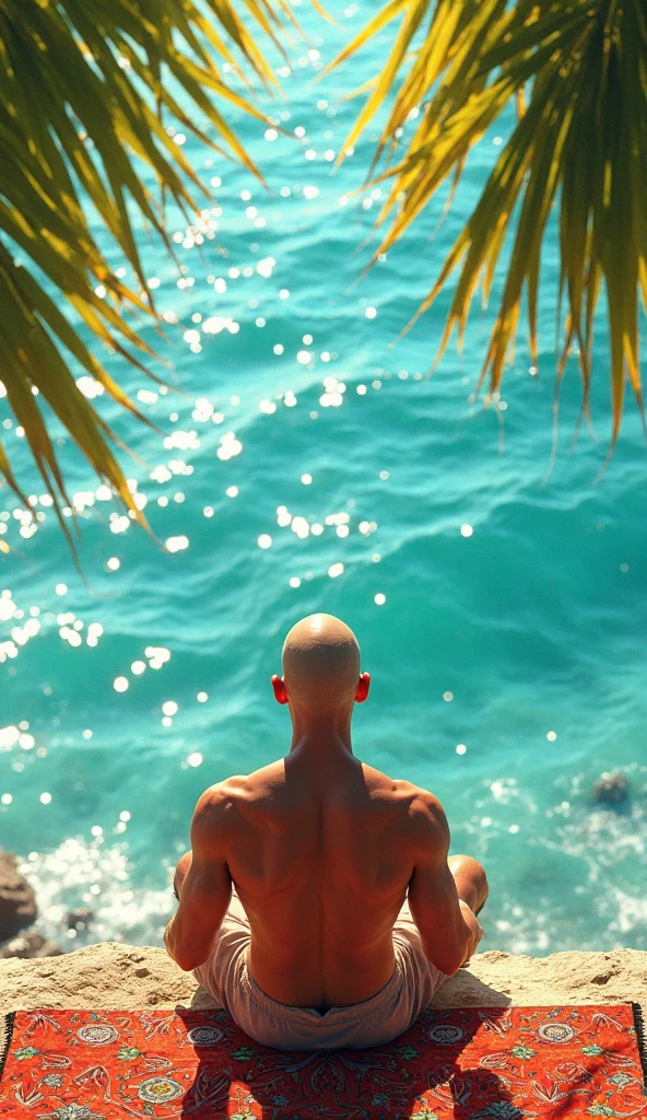 (Highest quality:1.5), (masterpiece:1.5), (8k:1.5), (Beautiful beach:1.1), (1 man:1.1), (Completely ?????:1.1), 40 years old, (Huge body:1.1), (shoot from side:1.2), (Asian people:1.1), shaved head, Short Beard, (Anguished expression:1.1), On all fours
