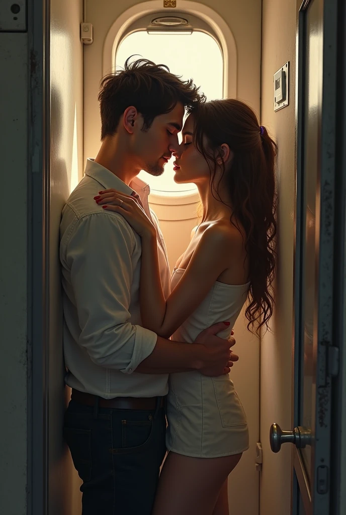 Make the cover of a romance film where the couple is separated by a mirror