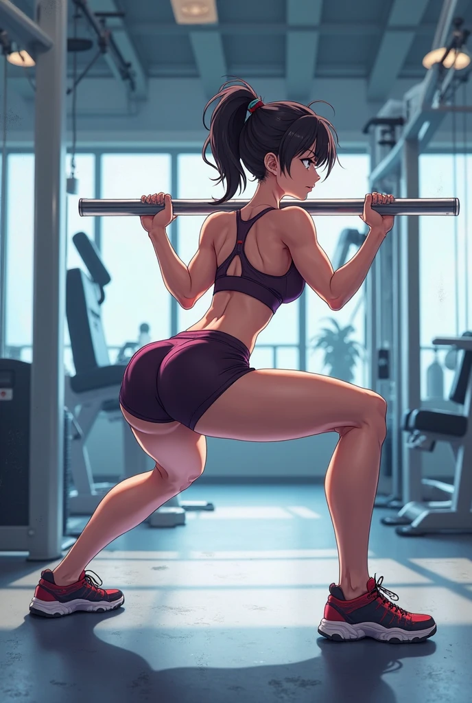 Women doing glutes training in the weight room 
