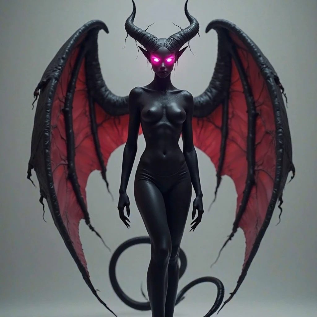 M=G Mythological creatures cute Large bat-like wings There is a small antenna on the head Purple red 大きなハサM bright Erotic Eroticい Climax