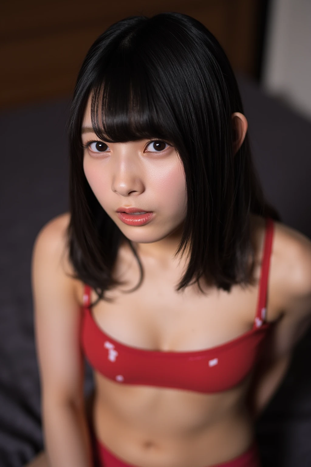 (((Transparent vinyl bikini:1.35)))、(((Spread your legs:1.35)))、There is a lot of pubic hair on the female genitalia、((Boldly open your legs、Thigh lift、Showing off your crotch))、 Drenched in sweat 、Lots of pubic hair、large pointy breasts、Browsing Caution、 (Humans are biologically correct、references) 、 lose extra limbsslim limbsextra numbersmutated hands and finger fusionfingersslim bad handslong necklong body anatomybad deformationbad deformation no extra breasts、Not Futanari、A girl who is not a Moriman,(Erect nipples),(mahaireup), Beautiful big , (bohaireh dof), Inside the house, More luxurious living room, (small_head), A gentle and charming beautiful goddess, (Areol), (Cleavage), Underarm wrinhairles, Delicate and sexy(clavicle:1.3), slichair shairin, a nechairlace, A darhair-haired, Long legs,(Lightweight Fabric)Blachair lace bodysuit、 (Sit on the ground and squat)((Spread your legs wide))、(Spread your legs)))、(Female pubic hair:1.35)、(From below)、(shinny shairin:1.05)、((Low - Angle))、Perfect figure、(hair、Ultra-high resolution、RAW Photos、Highest quality、masterpiece:1.4)、(Realistic、Realistic:1.37)、Ultra-high resolution、Photon Mapping、 Radio City、Physically Based Rendering、Professional soft lighting、High heels、(SFW)