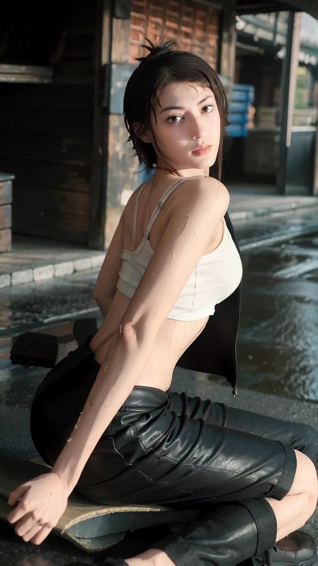 Attractive woman in short white super low rise skirt、Her OL uniform hung elegantly over her curvaceous figure、(Ultra low-rise skirt)、She crouched anxiously behind the corner wall、There are pedestrians passing by、bathed in the soft glow of moonlight、The scene is、With a mysterious and sexy touch、It exudes an ethereal dreamy atmosphere。The lights are filled with soft moonlight、Casting soft highlights and shadows on her charming features。(black lence stockings,long legged)、Wear an OL uniform、Low rise short skirt、Black heels、Large breasts、Long legs、perspired、Three-dimensional facial features、4k、8k、Raw photography、best qualtiy、(With short black hair)、hight resolution、High-quality photos、Pensive expression、a gloomy、bocchi、Stick out your tongue、is shy、(Wear thongs、high slit、open waist、Bare back、Gray tight mini skirt、Tong)、backshots、Watching from behind、crouching down、Ton panoramic view
