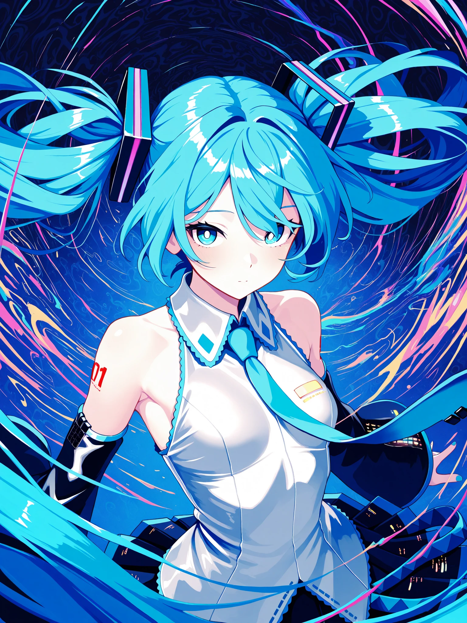 masterpiece, intricate details, best quality, chromatic aberration, 1 girl, solo, skirt,