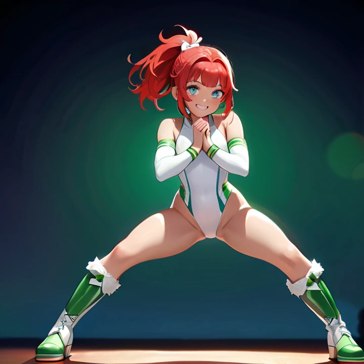 Twintail, red haired, 1girl, grey eyes, well toned, well built, muscled, toned muscles, highest quality、Super detailed、masterpiece、Live shooting, sharp focus、very delicate and beautiful、small details、1 female、(spread your legs:1.3)、(showing panties:1.3)、(white panties:1.1)、 (sitting on throne: 1.1)、(super beautiful)、(beautiful face:1.5)、(plate armor)、(detailed face)、(fine and beautiful eyes)、(detailed lips)、Lipstick、(knight armor)、(green skirt: 1.3)、(steel breastplate 、steel gauntlet: 1.2),,, medieval fantasy, Dungeons and dragons, RPG character,