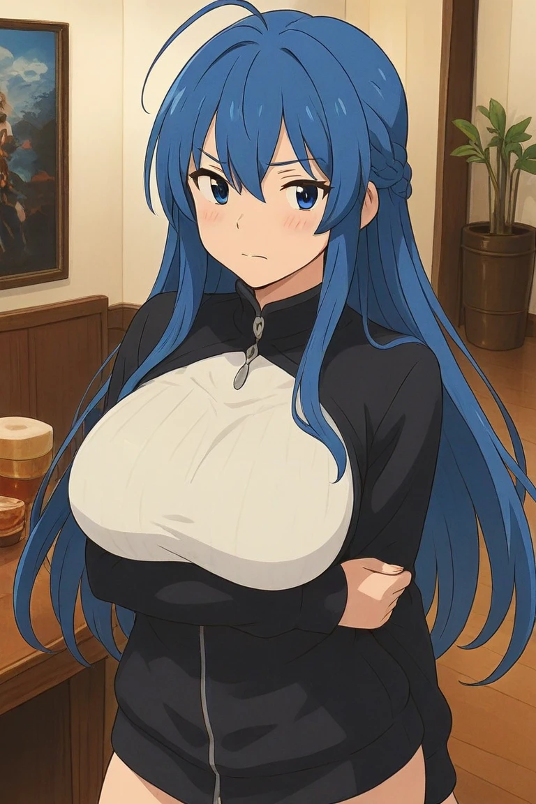 (girl:1.2), (double braided hairstyle:1.2), (huge ????:1.3), (high quality:1.2), (solo:1.2)