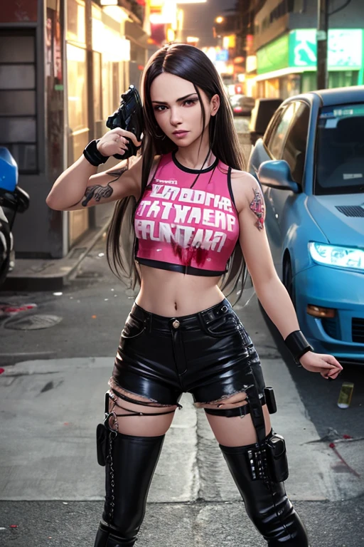 boxer from the future in fighting position, realism, futuristic details, clothes, cap with skull, bracelets, glass choker, high details, realistic, portrait, realistic, focus on professional face photo, arrogant look, cute, sketch, fantasy, Cyberpunk, futurism, dynamics, paint splatters, cloud of spray paint, graffiti, spotlights, haircut, reasons, ornaments, tattoo, graffiti, Glitter, creature
