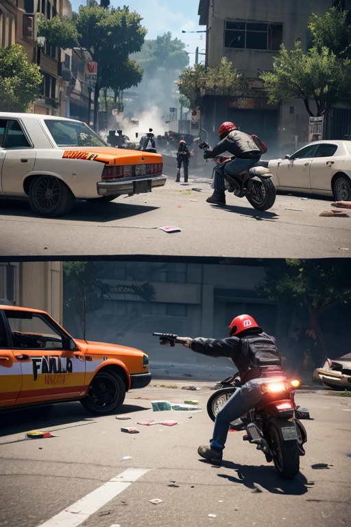Los Santos street battle！graffiti and bullet marks、A wad of stolen money falls... creates a GTA-style gang battle!
