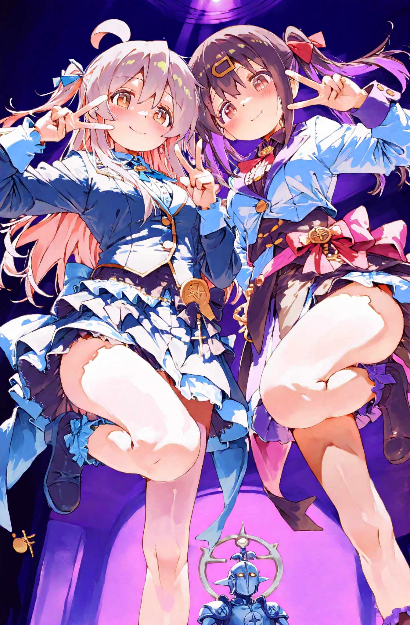 Two beautiful girls,lily,hug,Patting the head,4K,8K,Highest quality