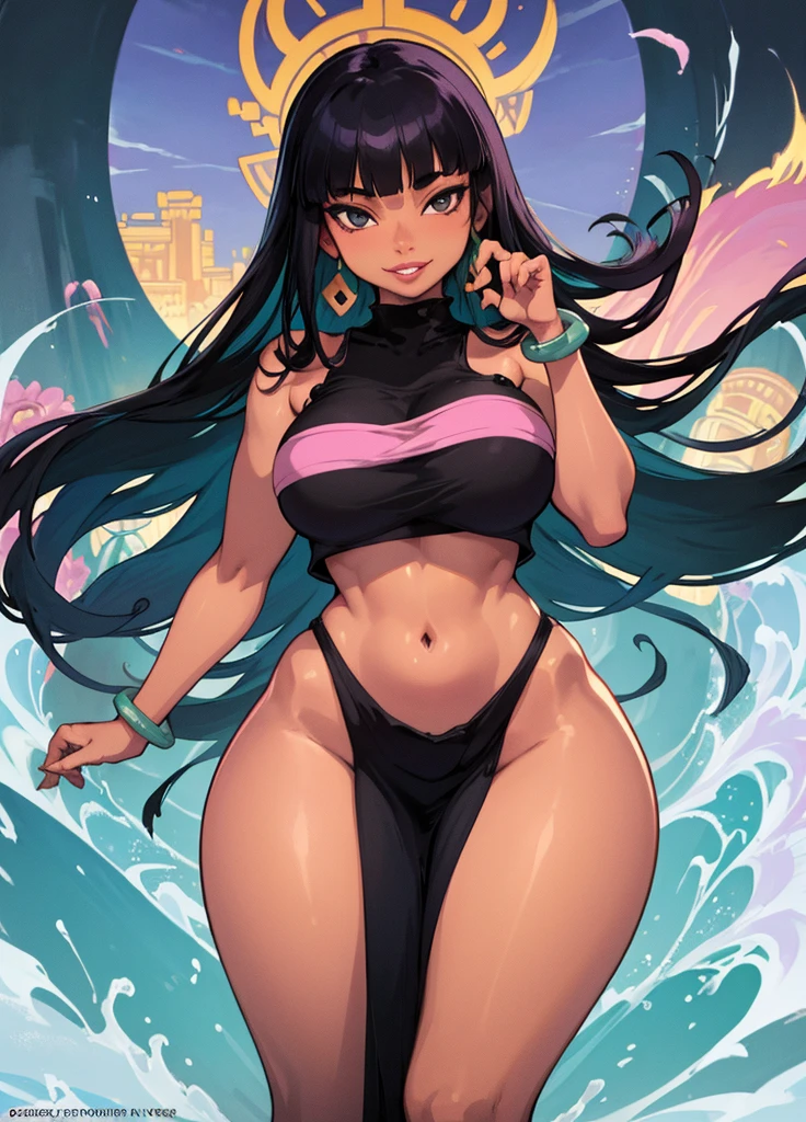 1 girl, Sesyoin Kiara \(swimsuit\) \(first ascension\), fate/great order, Masterpiece, Best quality, newest, Ideal Anatomy, slender body, , detailed eyes, Perfect eyes, Perfect body   |||||  |||||   from the nanny, author: omone hokoma agm, by khyle |||||  ||||| , One, Yellow eyes,, posing,  stocking, cap, beach, 