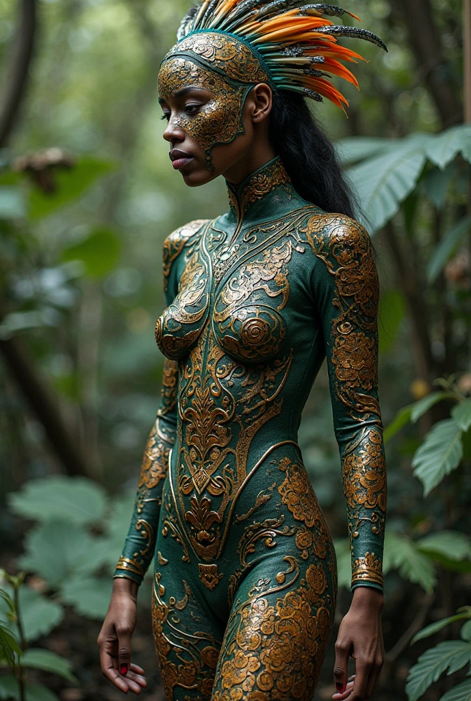 lovely woman in role as Green Lantern, defending the city from Alien Robot Ape Monsters